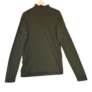 Vintage Polo by Ralph Lauren Olive Green Mock Neck Long Sleeve Shirt Size L